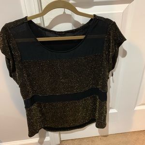 Express Gold and sheer top